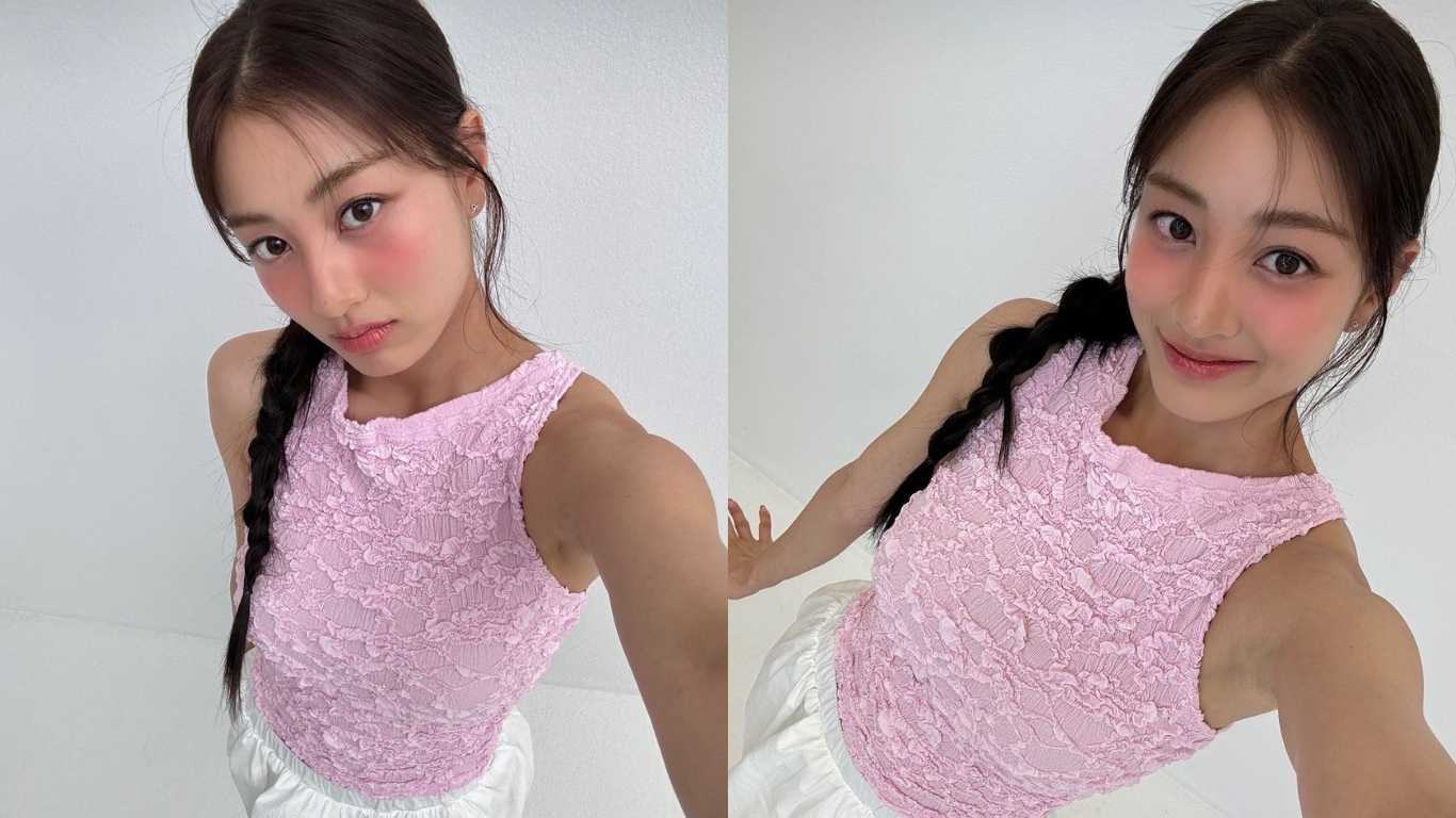 Jihyo “gây sốt” với đôi má hồng đầy sức sống.