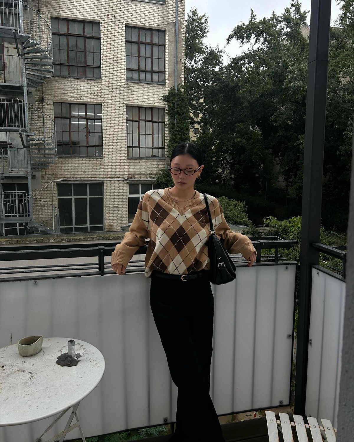 Áo len argyle thanh lịch